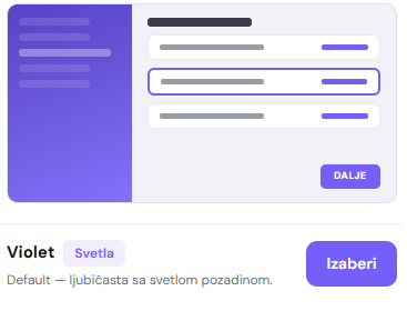 Tema Violet, svetla ljubičasta